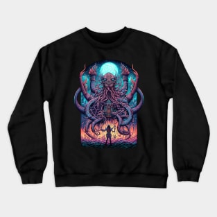 Octopus Castle at Night Crewneck Sweatshirt